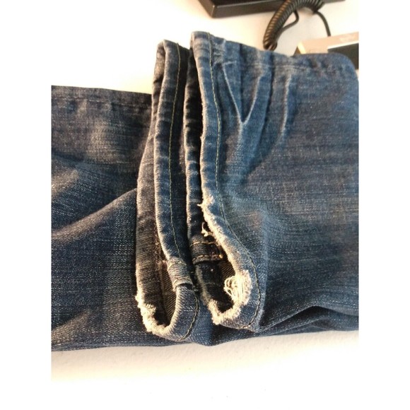 Mek Denim Jeans Womens 29X34 Canberra Low Rise Bootcut Flap Pockets Distressed - Picture 4 of 10